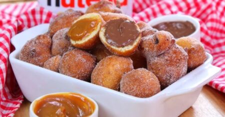 Receita de Bolinho de Chuva Recheado com Nutella