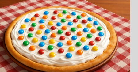 Como Fazer Pizza de Merengue com M&M’s