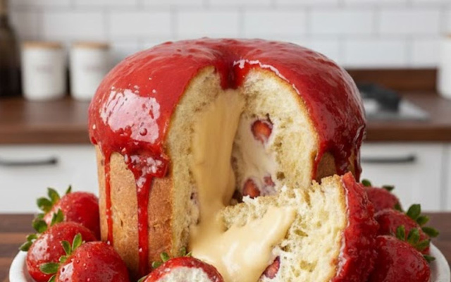 Receita de Panetone de Morango do Amor