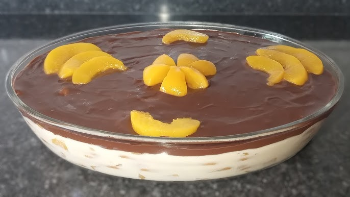 Sobremesa Gelada de Pêssego e Chocolate