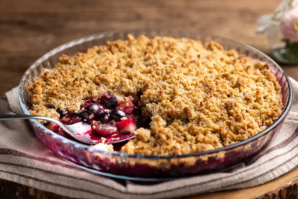 Crumble de Uva com Maçã