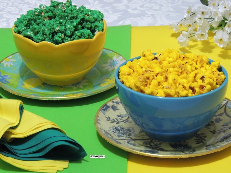 Como Fazer Pipoca Verde e Amarela