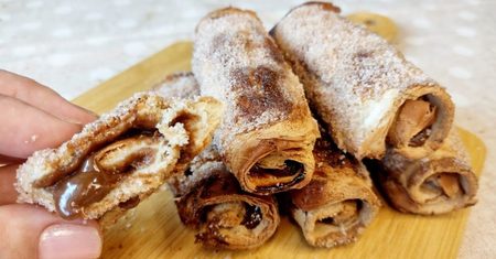 Churros fit de pão de fôrma na air fryer com apenas 3 ingredientes
