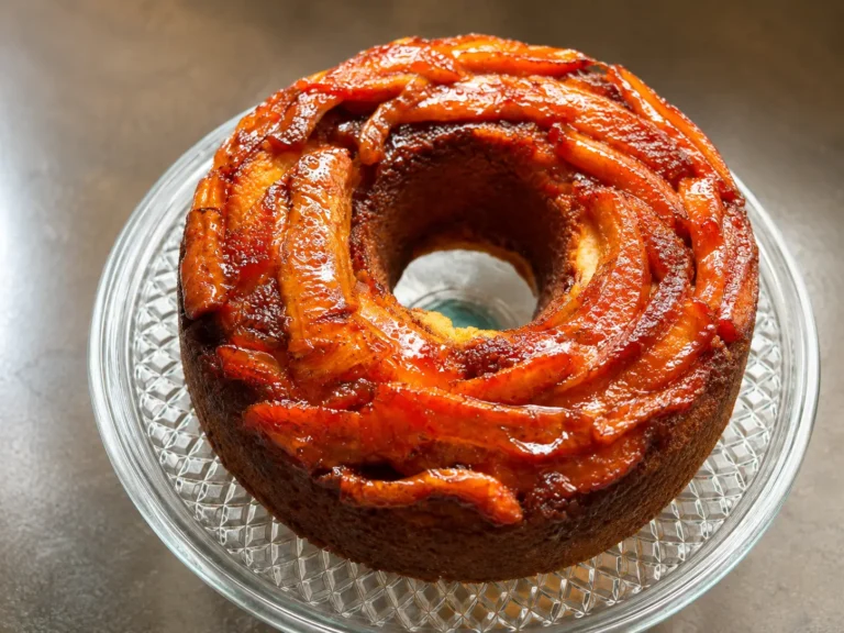 Bolo de banana caramelizada na air fryer